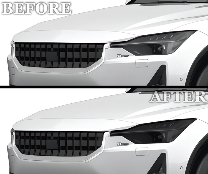 Full Headlight Taillight Precut Smoked PPF Tint Kit Overlay Film Fits Polestar 2 2020 - 2025 - Bogar Tech Designs