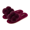Pom Pom Slippers - Cosy Luxe - Mulberry