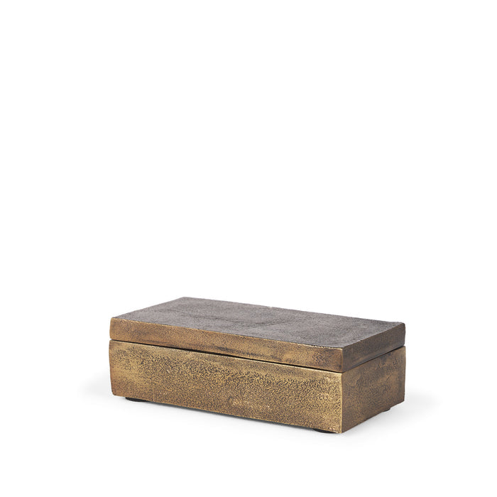 Porschia Small Antiqued Gold Metal Decorative Box - Magnolia Lane co. Home + Garden + Gift