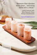 Premium Himalayan Salt Shot Glasses Set of 4 with Wooden Serving Stand