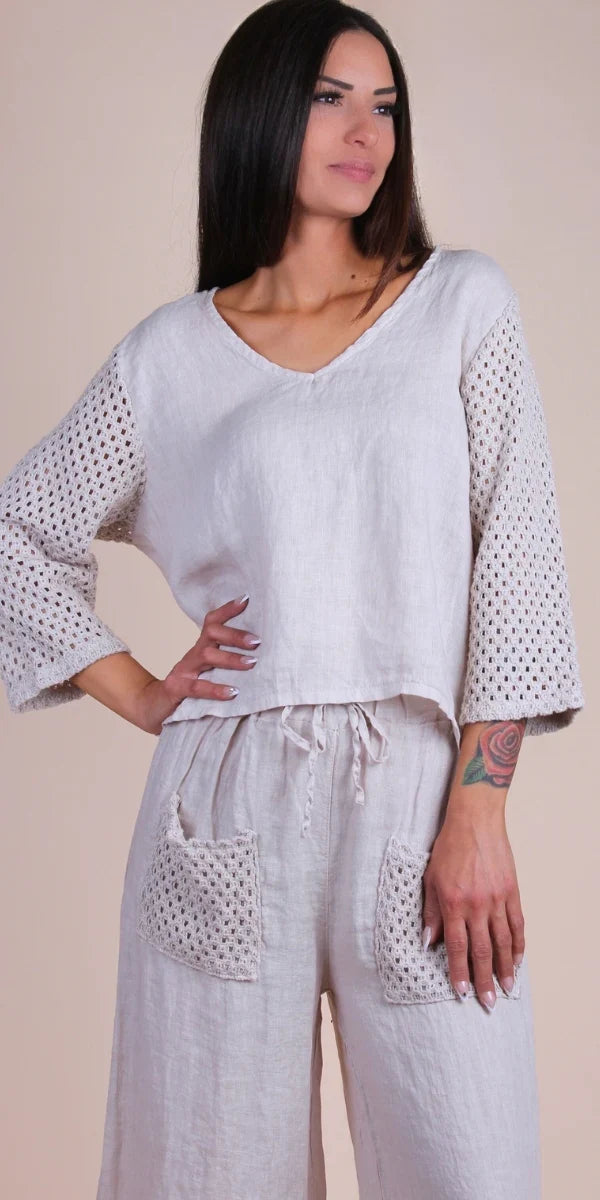 Primavera Linen Top