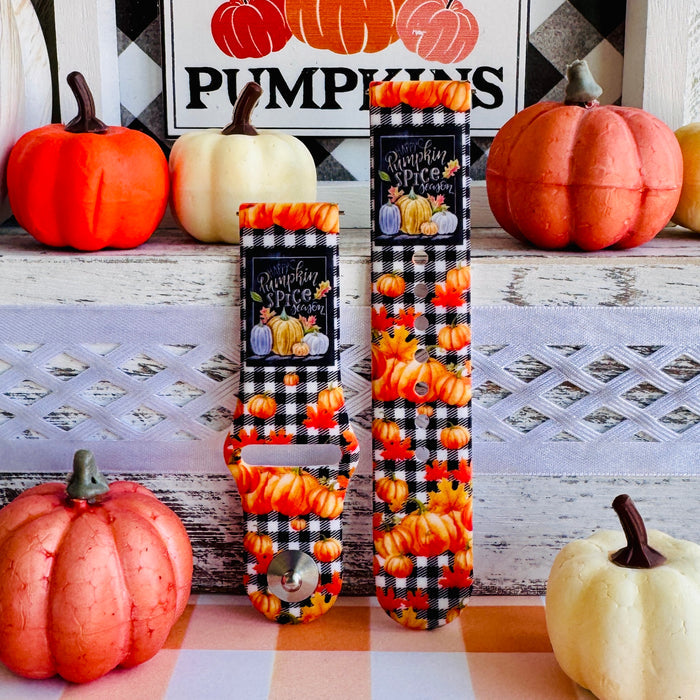 Pumpkin Patch Plaid Print Silicone Band For Samsung Watch