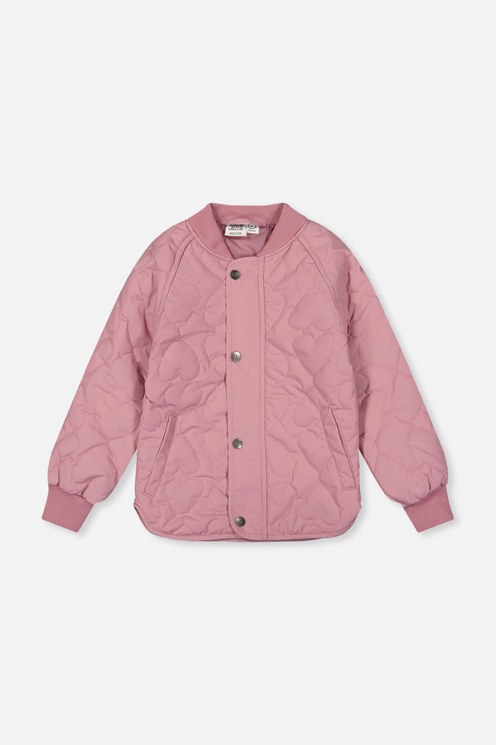 Quilted Raglan Sleeve Jacket Mauve Pink-0