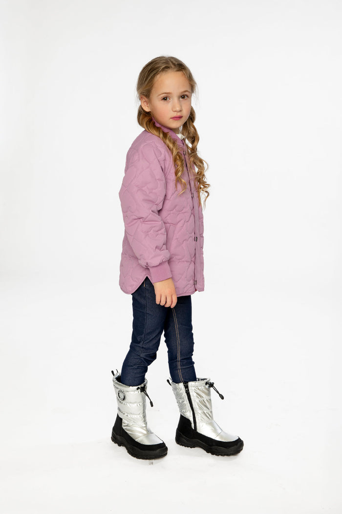 Quilted Raglan Sleeve Jacket Mauve Pink-2