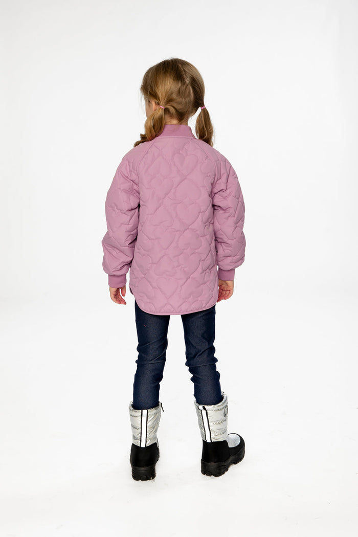 Quilted Raglan Sleeve Jacket Mauve Pink-3