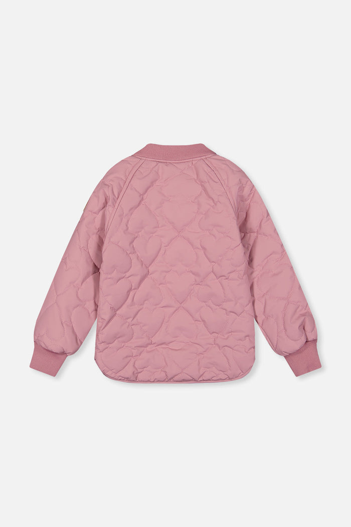 Quilted Raglan Sleeve Jacket Mauve Pink-4