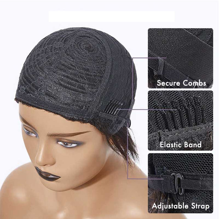 QVR Body Wave Wig With Bangs Full Machine made Human Hair Wig/13x4/4x4 HD Lace Front Wigs P4/27