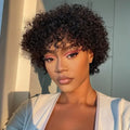 qvr curly short pixie cut human hair bob wig with bangs for a stylish look