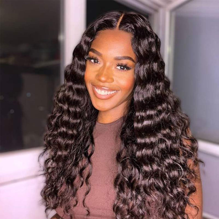 qvr hd lace wigs human hair glueless 13x4 loose deep wave wig for black women
