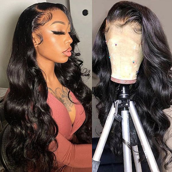 QVR body wave human hair wear and go wigs