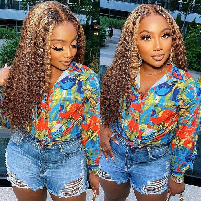 pre-cut 4x4 lace wear and go wig with deep waves