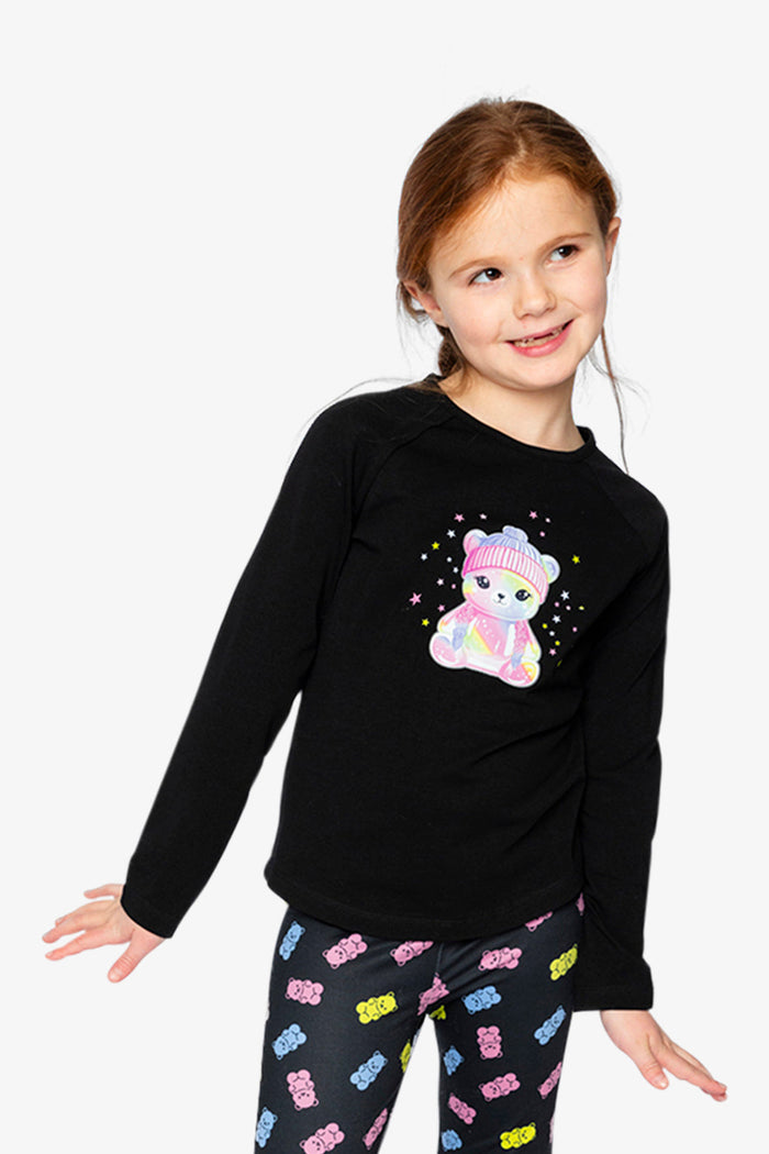 Raglan Organic Cotton T-Shirt Black-1