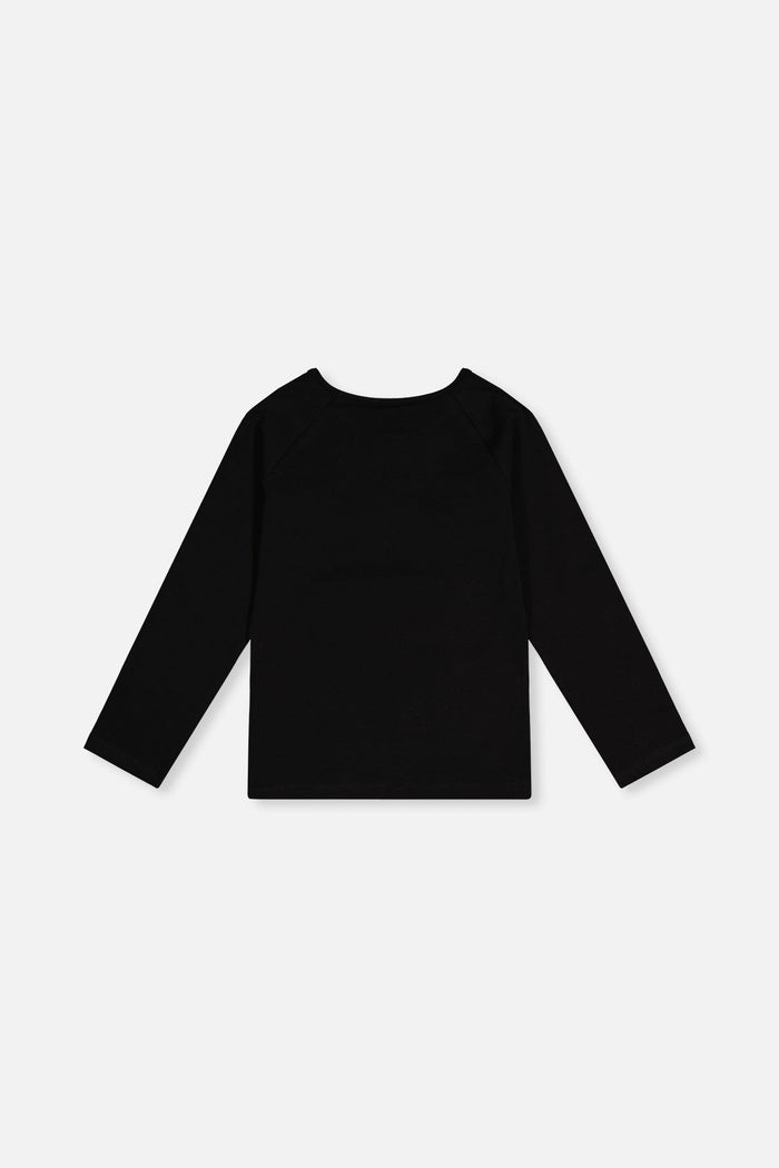 Raglan Organic Cotton T-Shirt Black-4