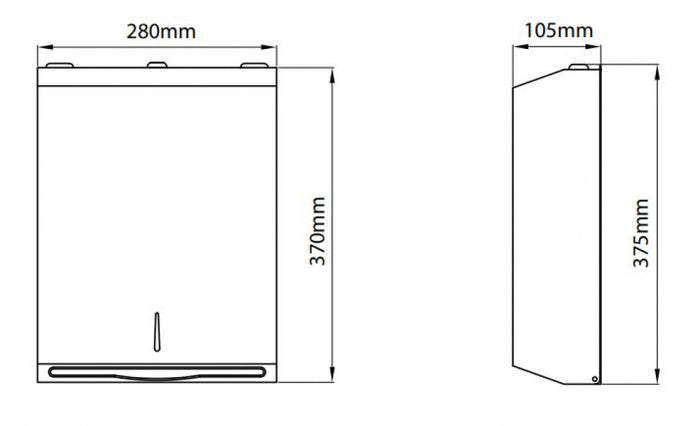 RBA RBA7742-777-003 Matte Black Paper Towel Dispenser