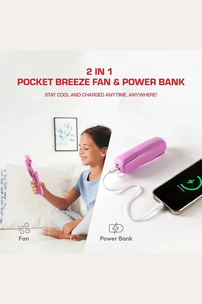 RED 2 IN 1 POCKET BREEZE BEAUTY FAN | Handheld Fan RED BEAUTY