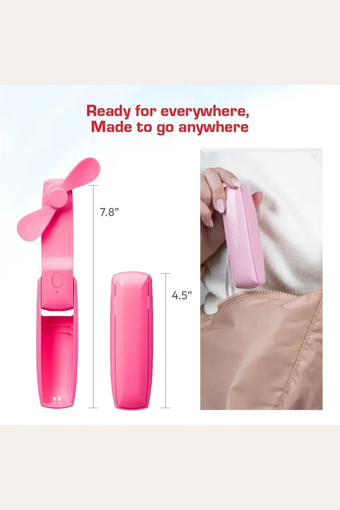 RED 2 IN 1 POCKET BREEZE BEAUTY FAN | Handheld Fan RED BEAUTY
