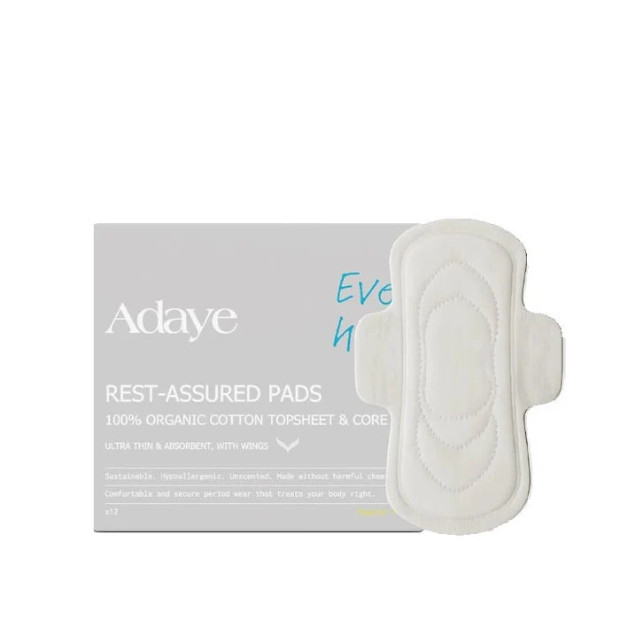 ADAYE Rest - Assured Ultra Thin Organic Sanitary Pads - Regular - 12pcs in Kuwait - Waha Lifestyle