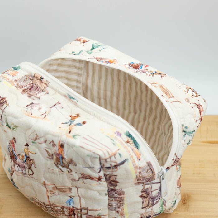 Retro Cowboy Quilted Makeup Bag #QMB316-L