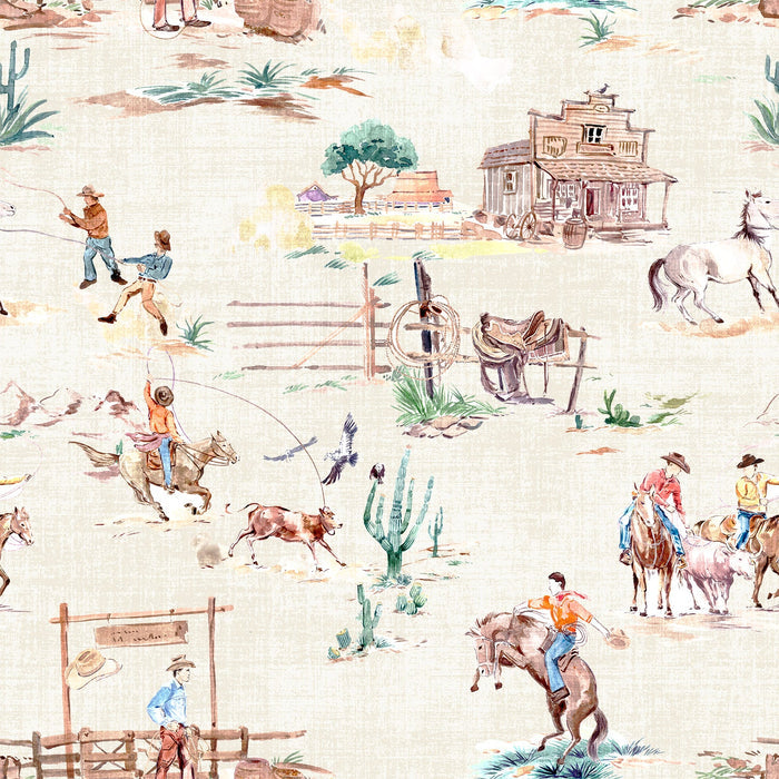 Retro Cowboy Quilted Tote Bag #QTB316