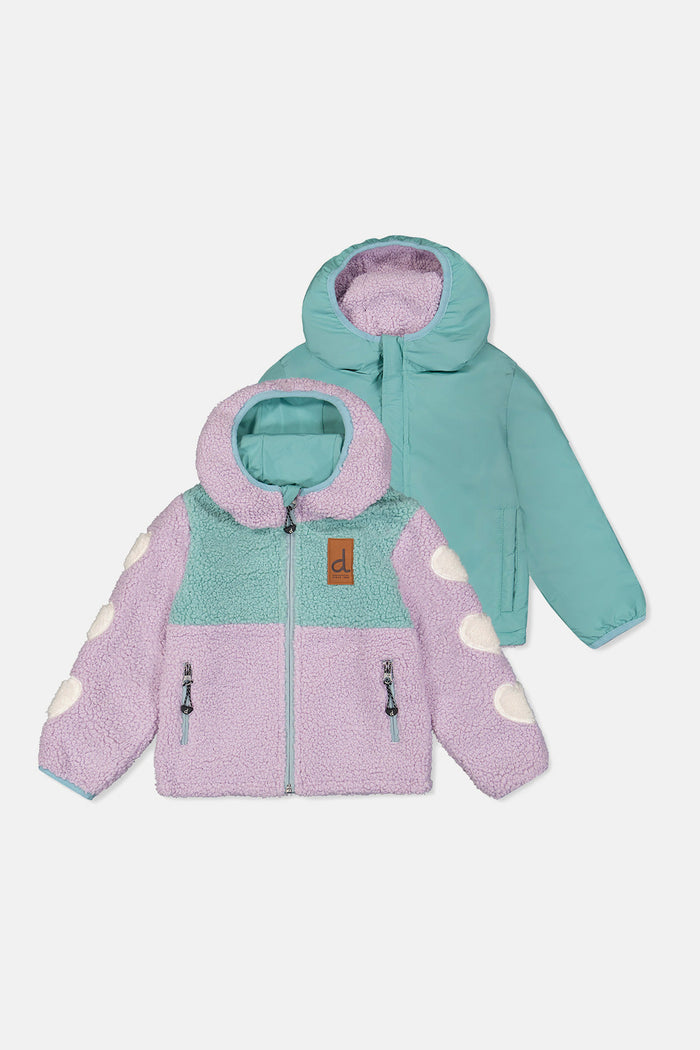 Reversible Mid-Season Jacket Pale Blue-Grey And Mauve-0