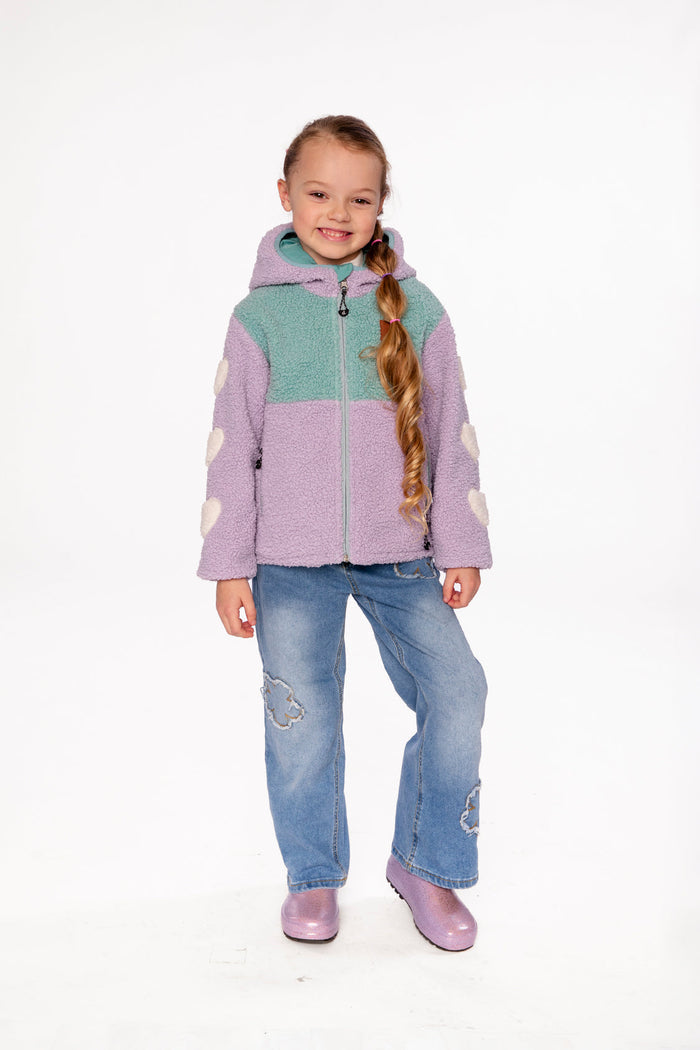 Reversible Mid-Season Jacket Pale Blue-Grey And Mauve-1