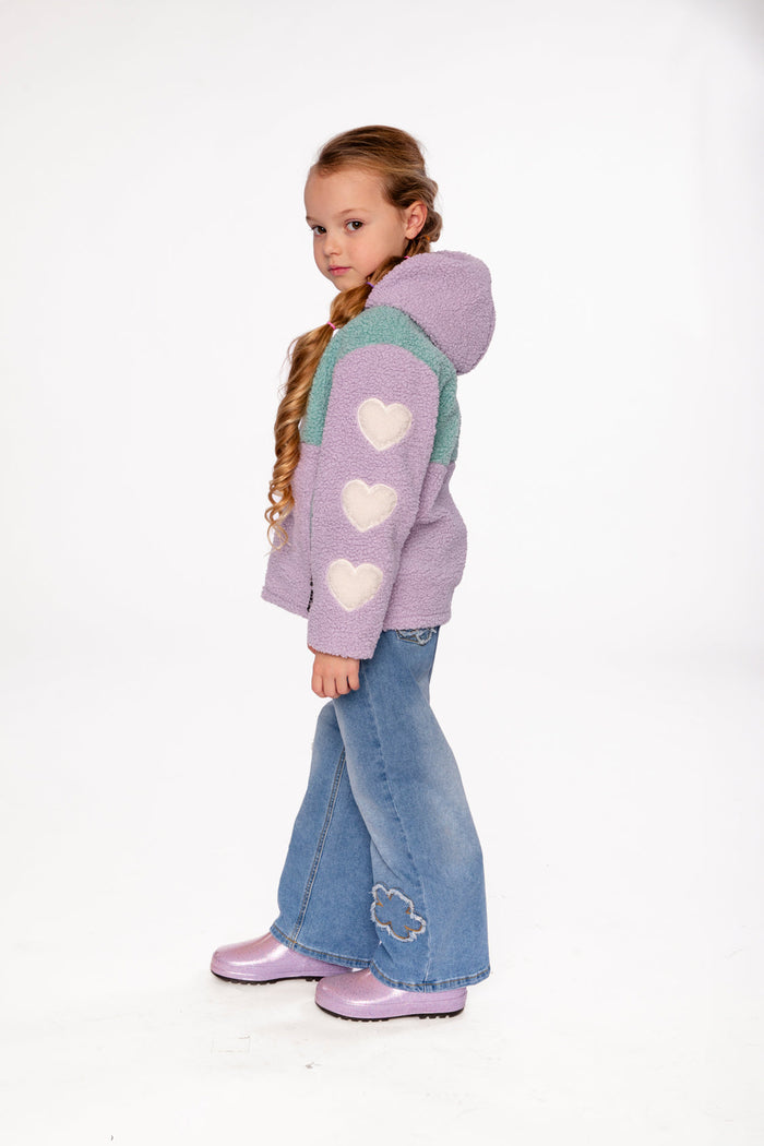 Reversible Mid-Season Jacket Pale Blue-Grey And Mauve-2