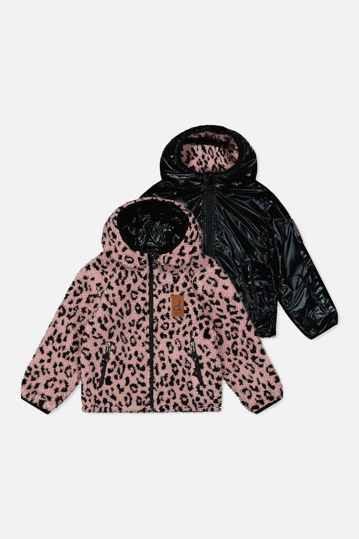 Reversible Mid-Season Jacket Pink And Black-0