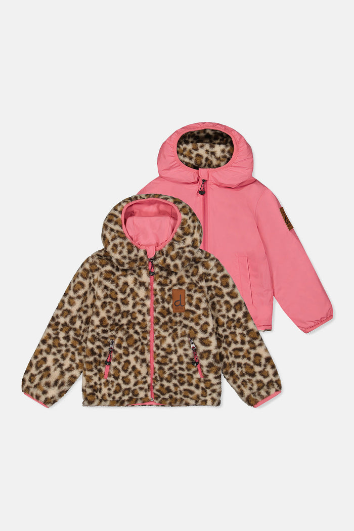 Reversible Mid-Season Jacket Pink And Leopard-0