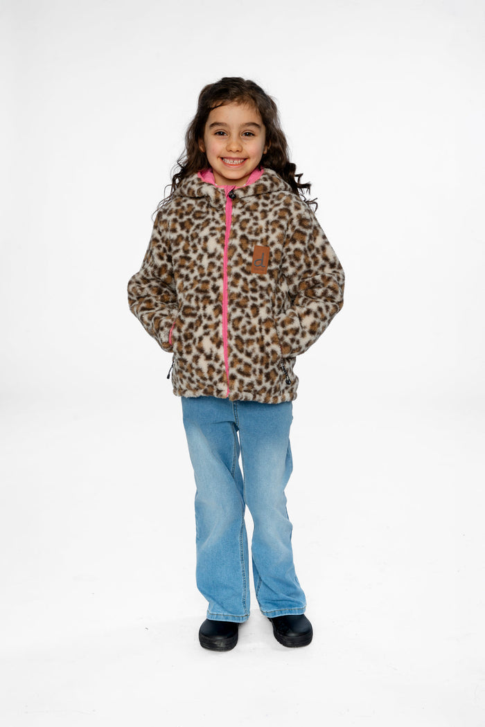 Reversible Mid-Season Jacket Pink And Leopard-1