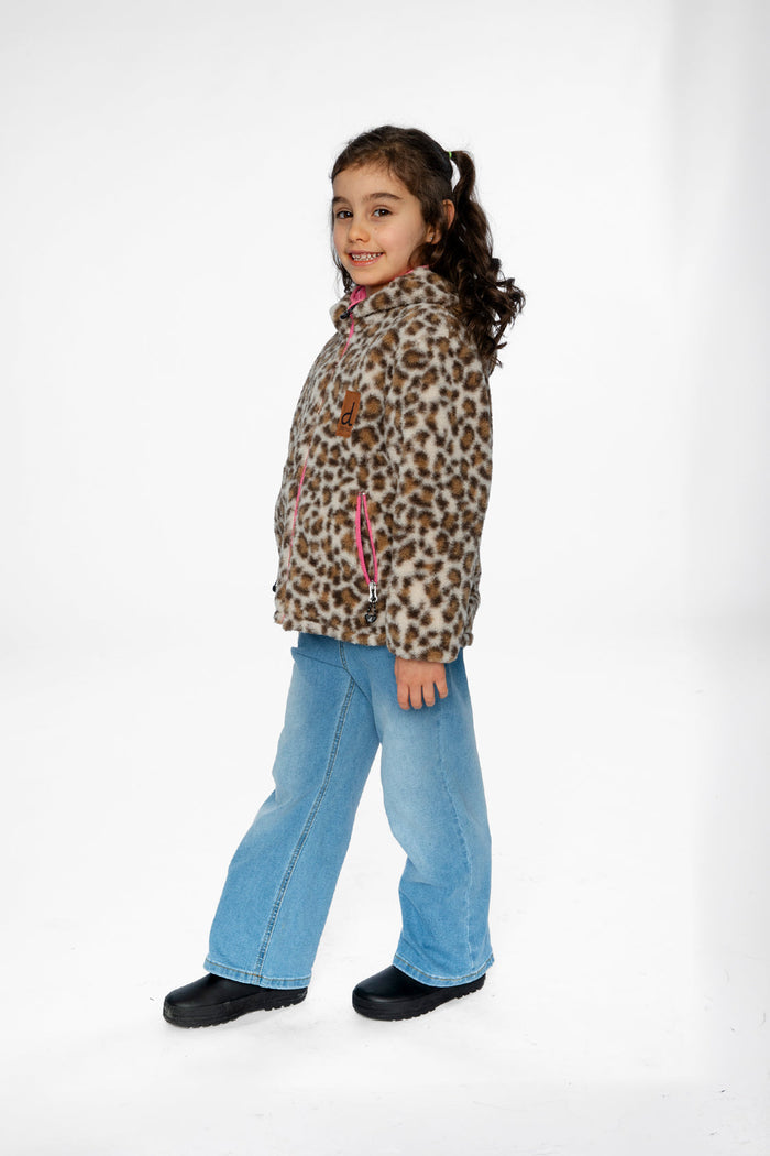 Reversible Mid-Season Jacket Pink And Leopard-2
