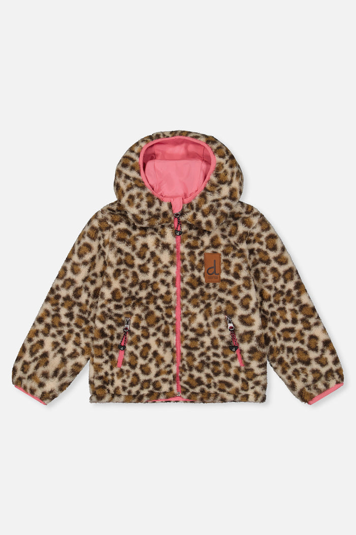 Reversible Mid-Season Jacket Pink And Leopard-4