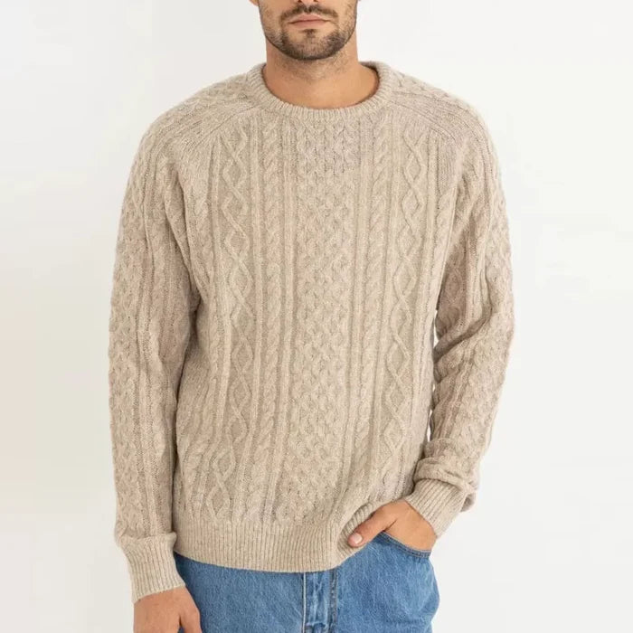 Rhythm Mohair Fishermans Knit - Oatmeal