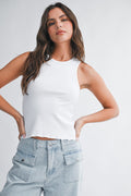 Ribbed Scoop Neck Tank Top
