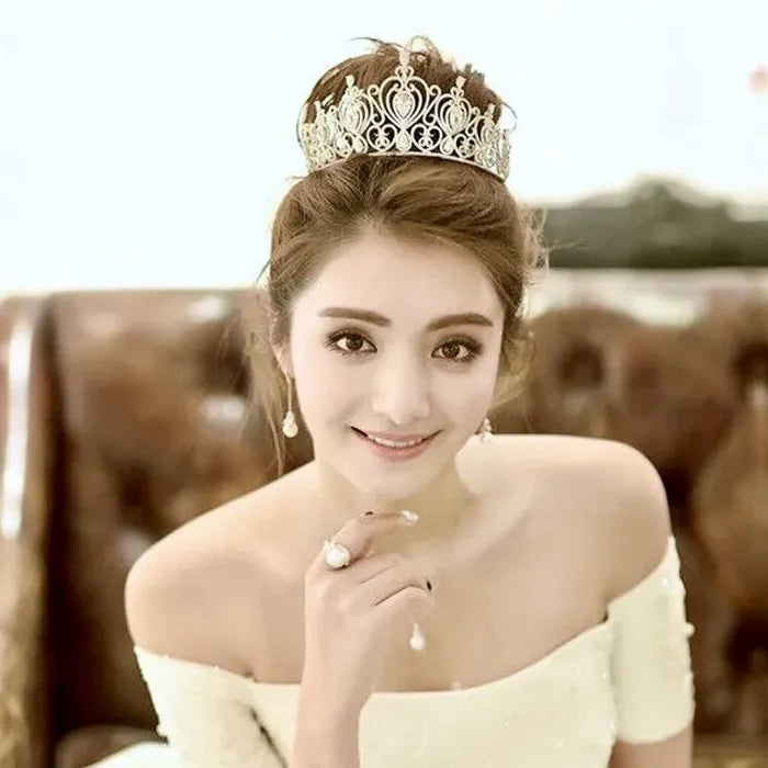 Wedding Hair Accessories - Cubic Zirconia Bridal Tiara - Available in Silver and Gold