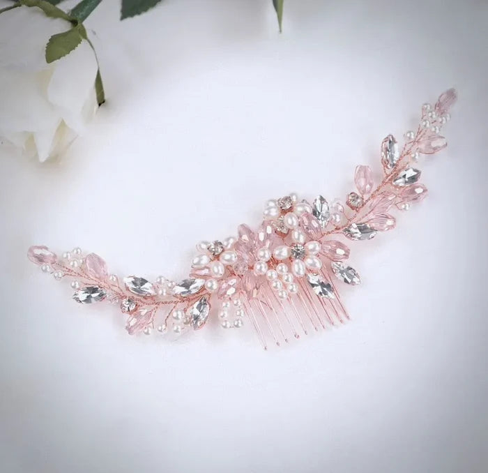 Rose Gold with Pink Crystals