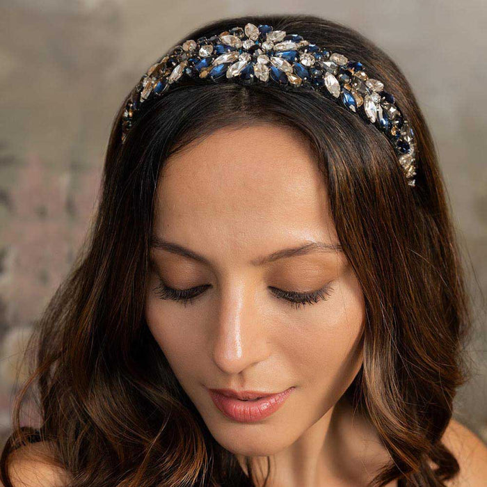 Rosemary Broad Headband - Dark Blue