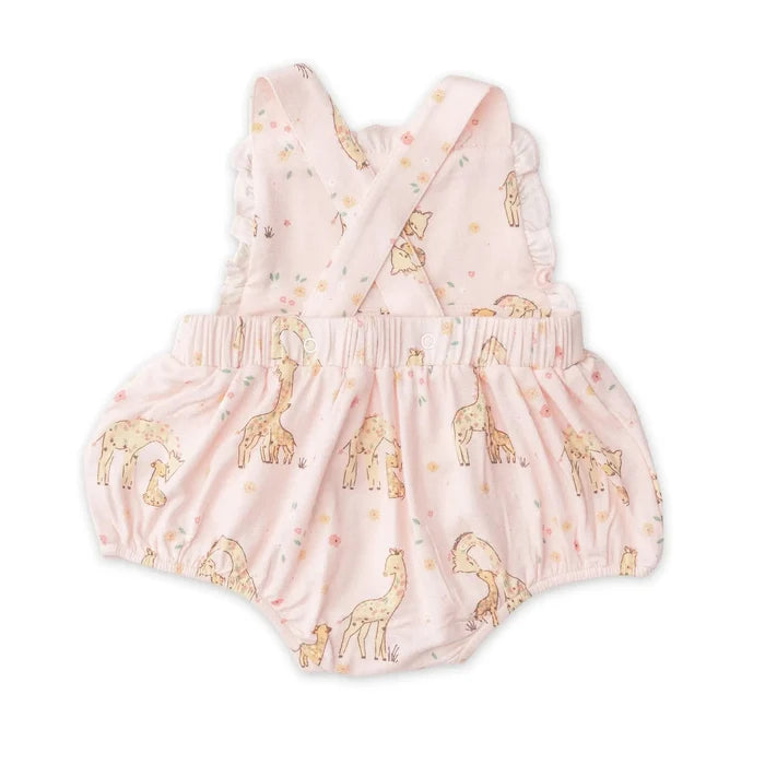 Ruffle Bib Sunsuit - Giraffes | Angel Dear - Jenni Kidz