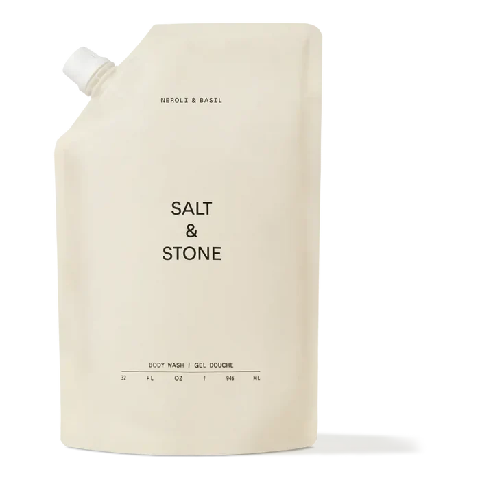 Salt & Stone Neroli & Basil kroppsvask refill i beige påse