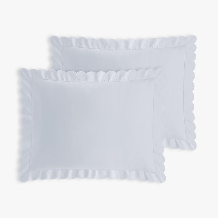 Scalloped Starlight Standard Pillow Case Set in Blue
