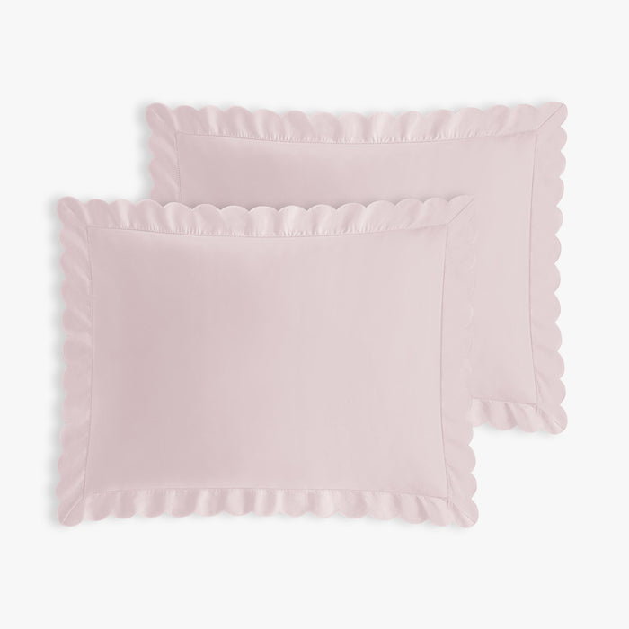 Scalloped Starlight Standard Pillowcase Set in Rose