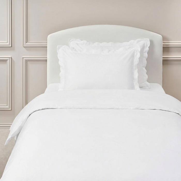 Scalloped Starlight Twin Set in White