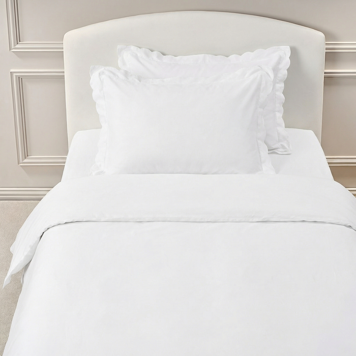 Scalloped Starlight Twin Set in White