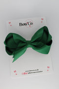 School Bow Forest Green - Loop Bow - Clip