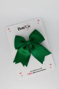School Bow Forest Green - Tail Bow Clip