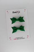 School Bows Green - Layer Tail Bow Set - Clip