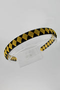School Hair Accessories - Pleated Black and Yellow Gold Hair Band