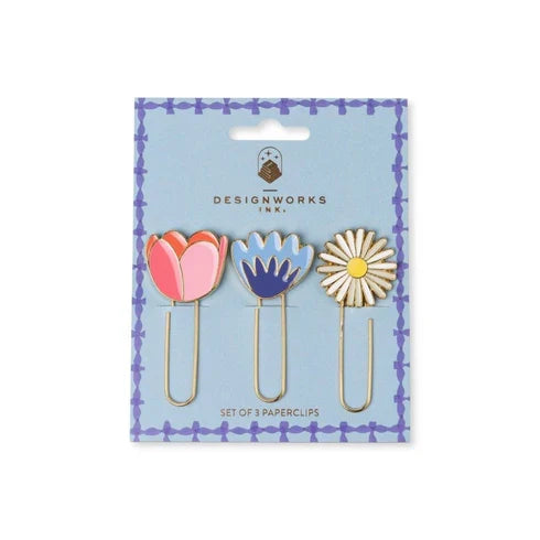 Set Of 3 Paperclips - Floral