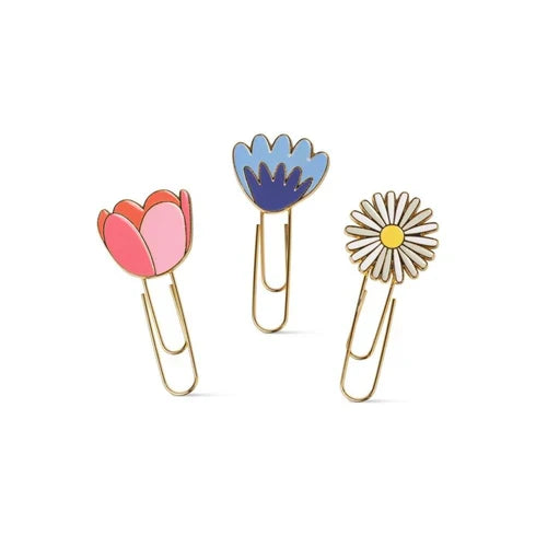 Set Of 3 Paperclips - Floral