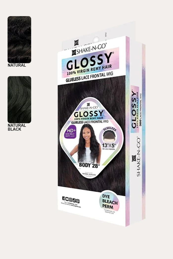 SHAKE N GO  GLOSSY 100% VIRGIN REMY HAIR GLUELESS 13X5 HD LACE FRONT WIG - BODY 28" - BSW BEAUTY CANADA