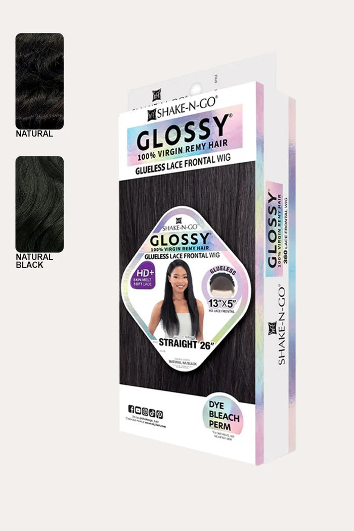 SHAKE N GO  GLOSSY 100% VIRGIN REMY HAIR GLUELESS 13X5 HD LACE FRONT WIG - STRAIGHT 26" - BSW BEAUTY CANADA